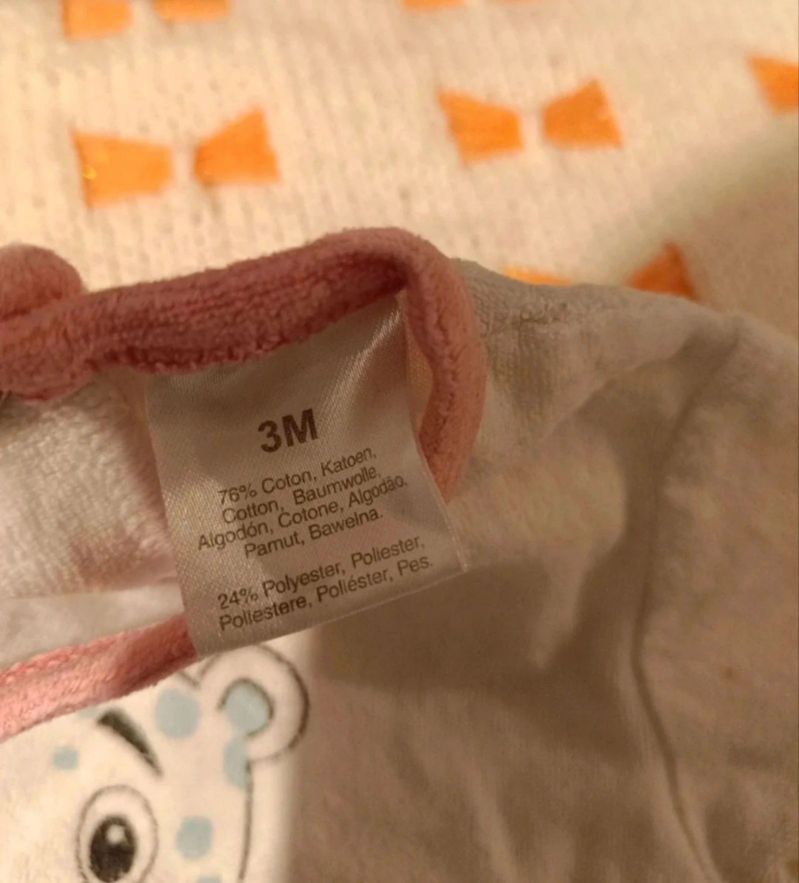 Pijama macacão de veludo para bebê 3 meses - Motivo "Love" – photo 4